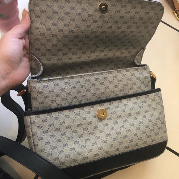 Vintage Gucci Monogram Crossbody Bag Navy - Picture 5 of 8